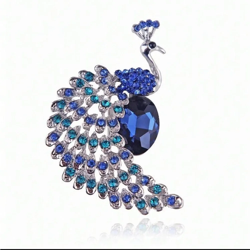 Exquisite Blue Peacock Brooch